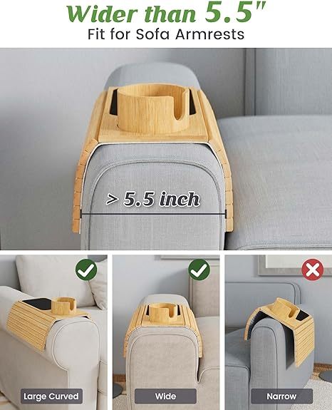 ZenTray™ Bamboo Sofa Armrest Table