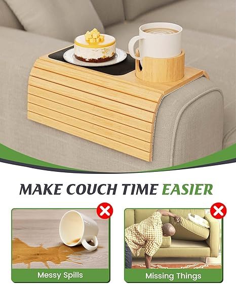 ZenTray™ Bamboo Sofa Armrest Table